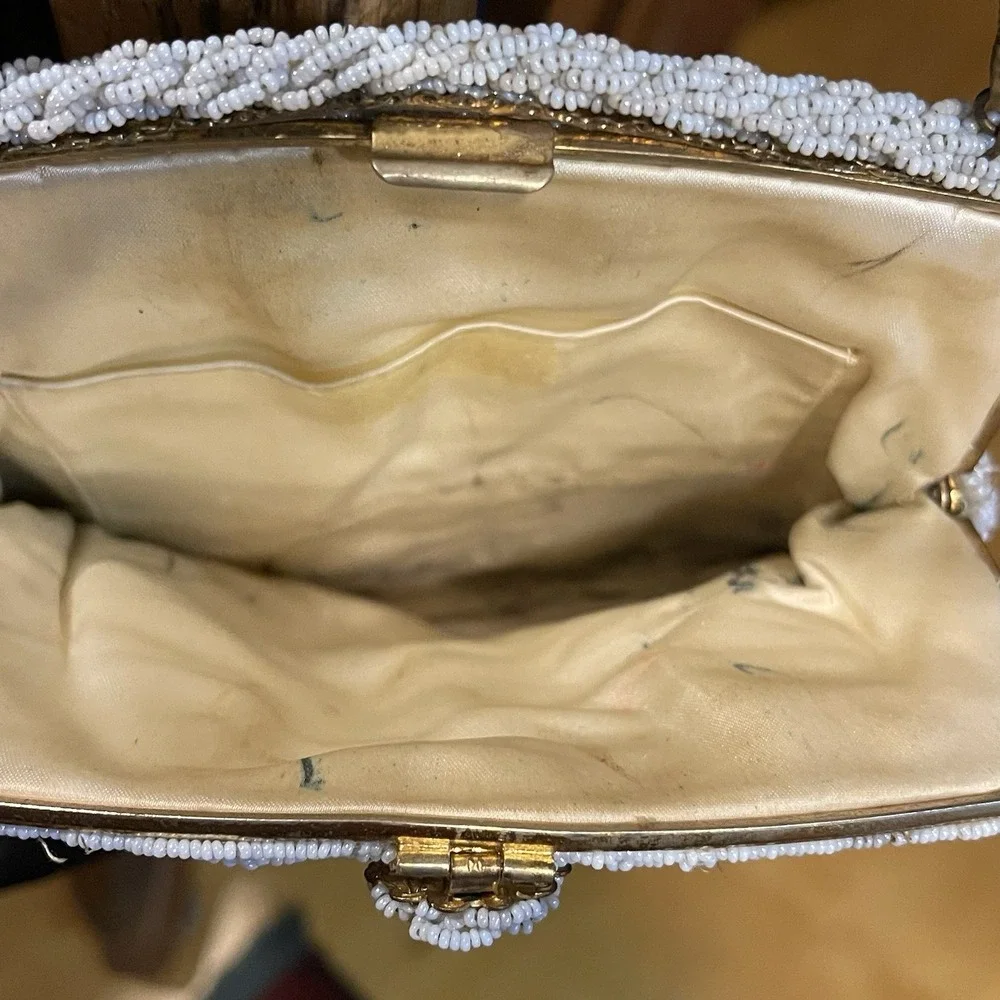 VINTAGE‎ FRENCH BEADED EVENING HANDBAG 1950'S